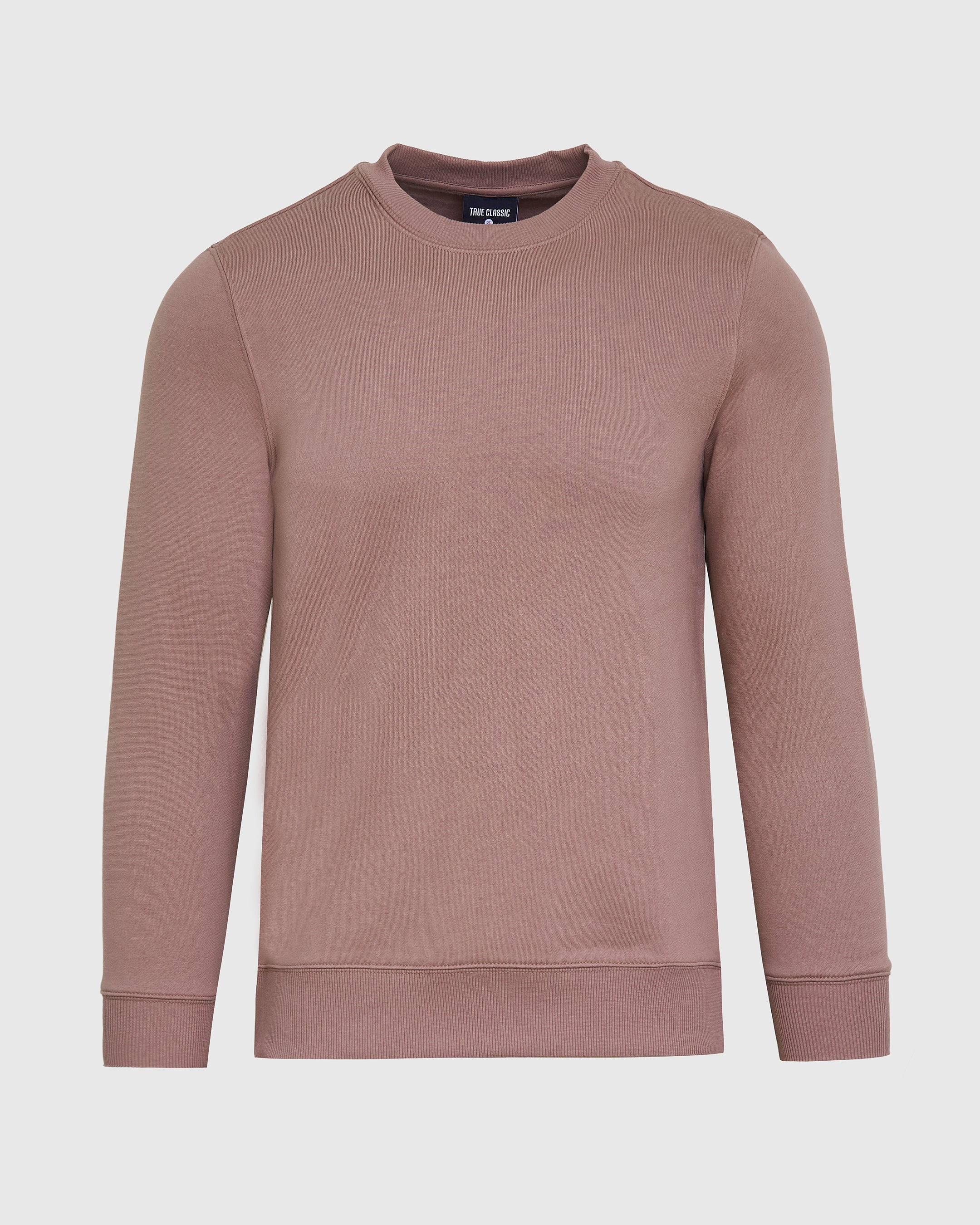 Slate Mauve Fleece French Terry Pullover Crew Neck Sweatshirt