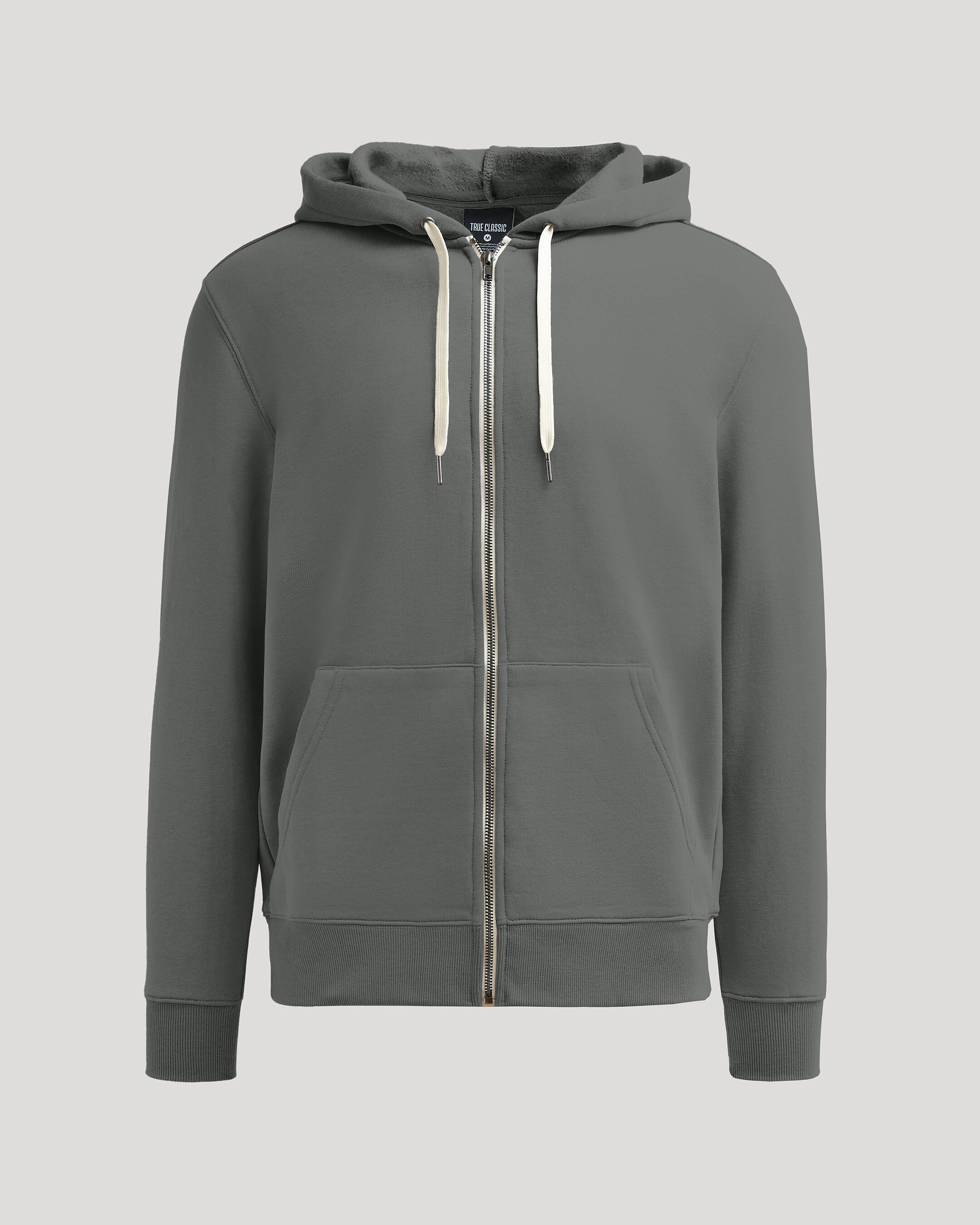 Charcoal Heather Gray Fleece French Terry Zip Hoodie