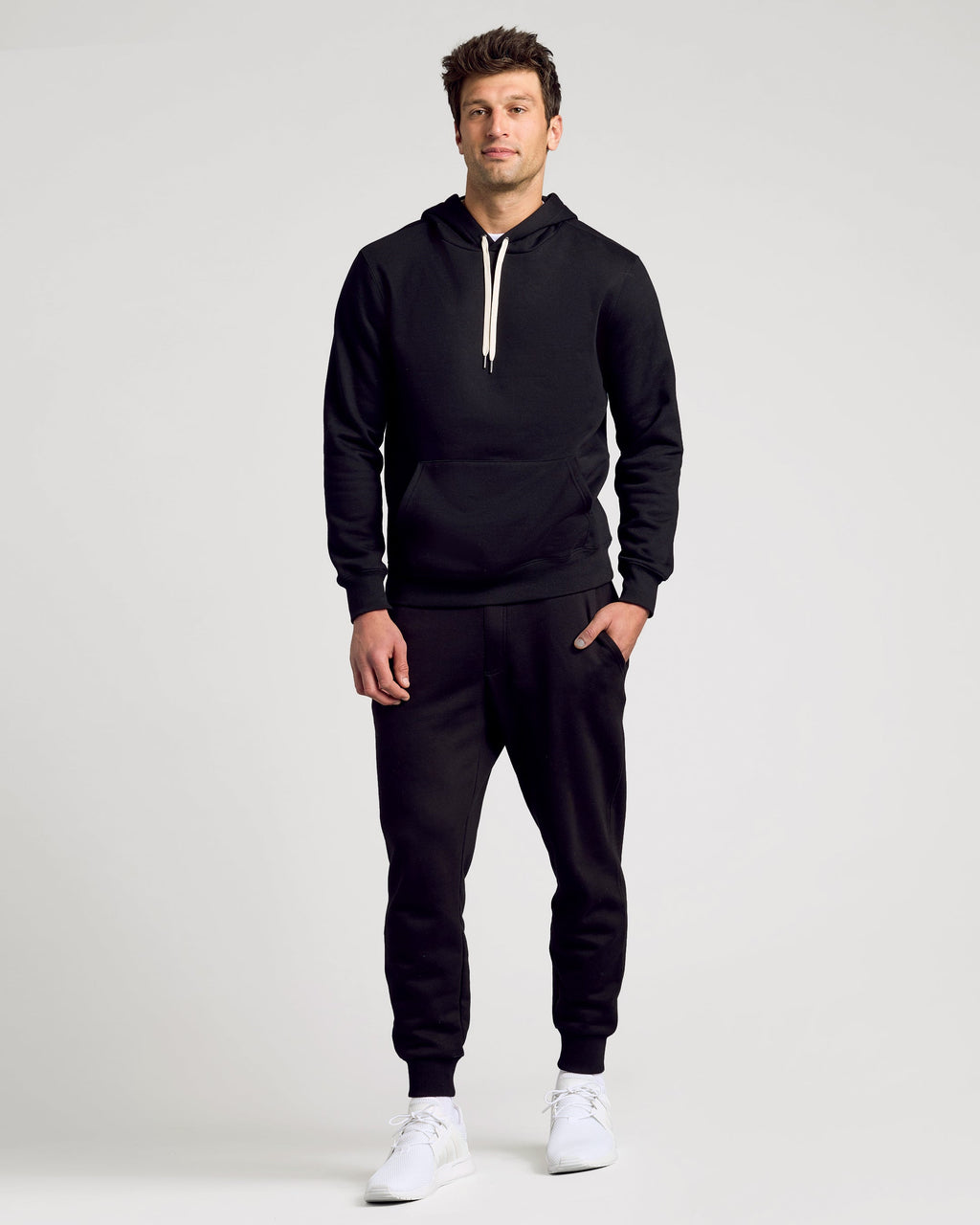 Black Fleece French Terry Pullover Hoodie