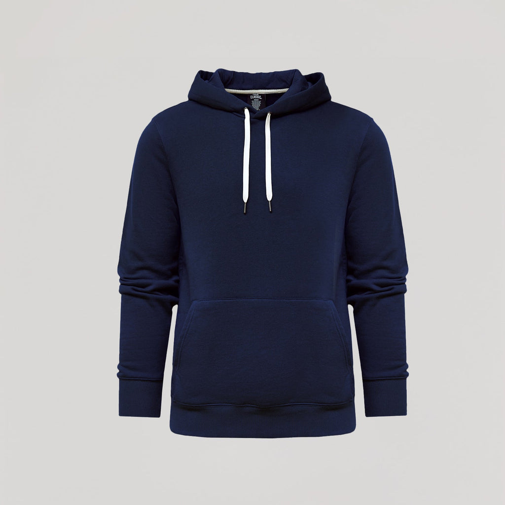 Navy Fleece French Terry Pullover Hoodie