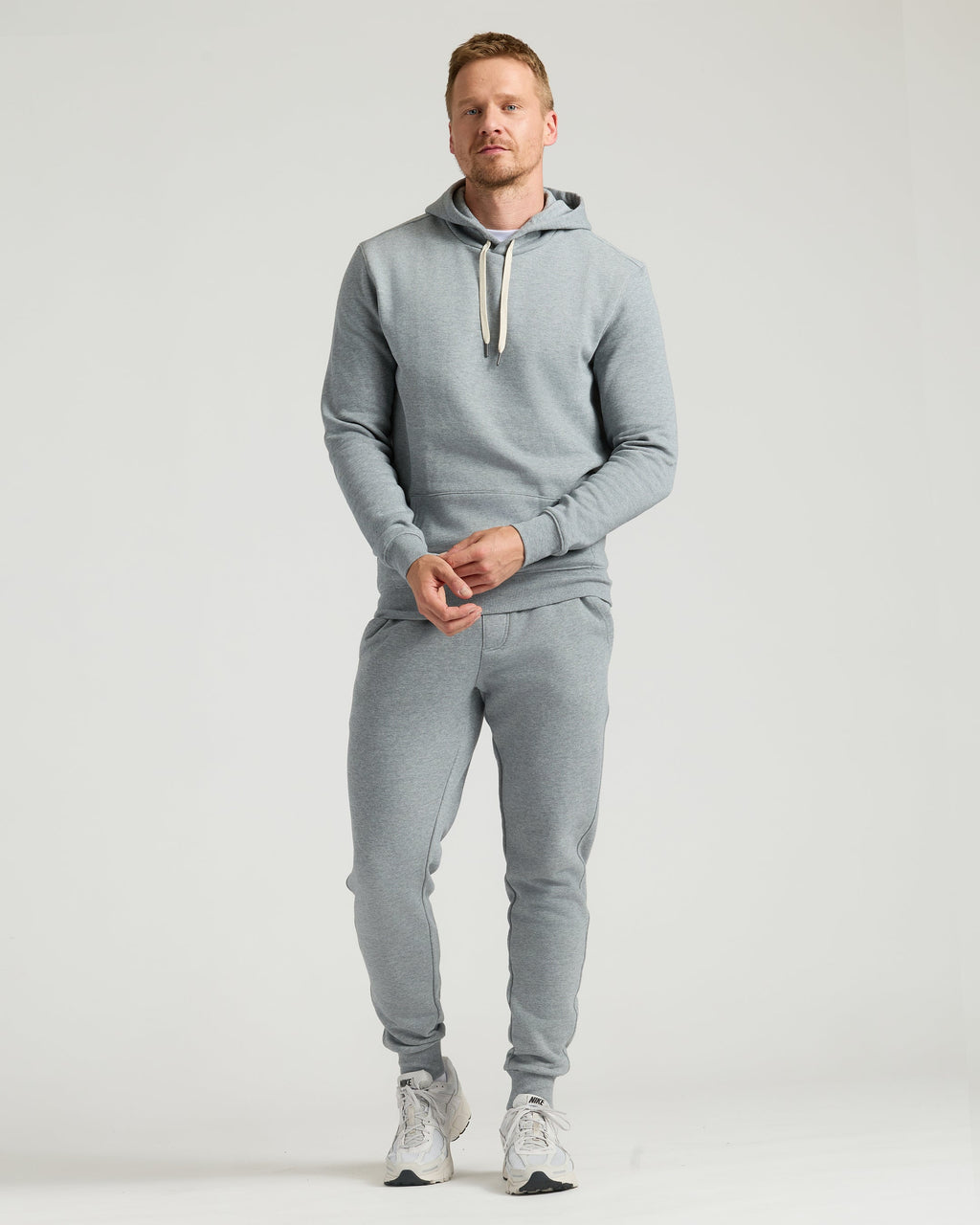 Medium Heather Gray Tall Fleece French Terry Pullover Hoodie