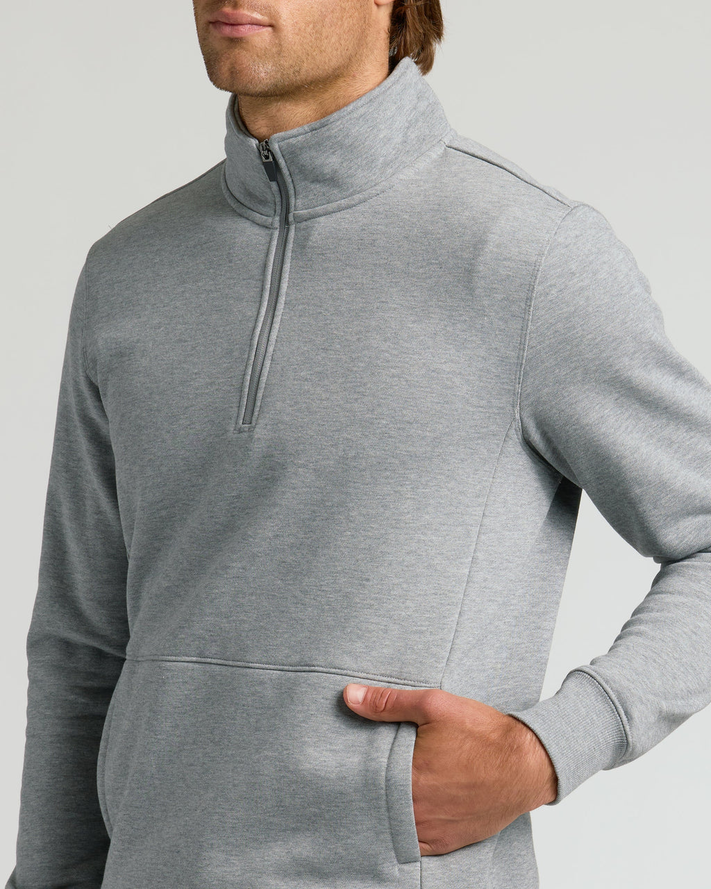 Dark Heather Gray Quarter Zip Fleece Sweatshirt